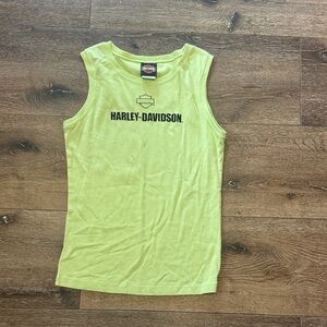 Harley Davidson green tank top French lick medium‎